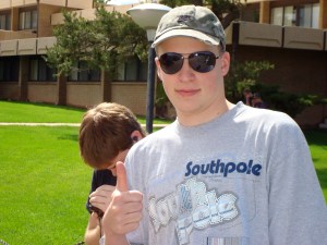 Tim (background) at 6'6" is dwarfed by the much taller Brandon Yorker!