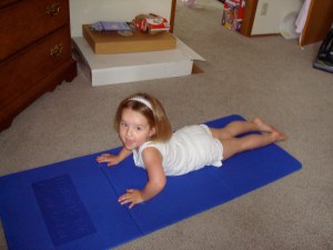 Audrey doing some stretching!