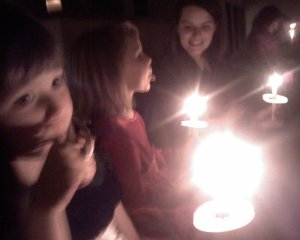 Yes, Halle is eating a candy cane and singing Silent Night.